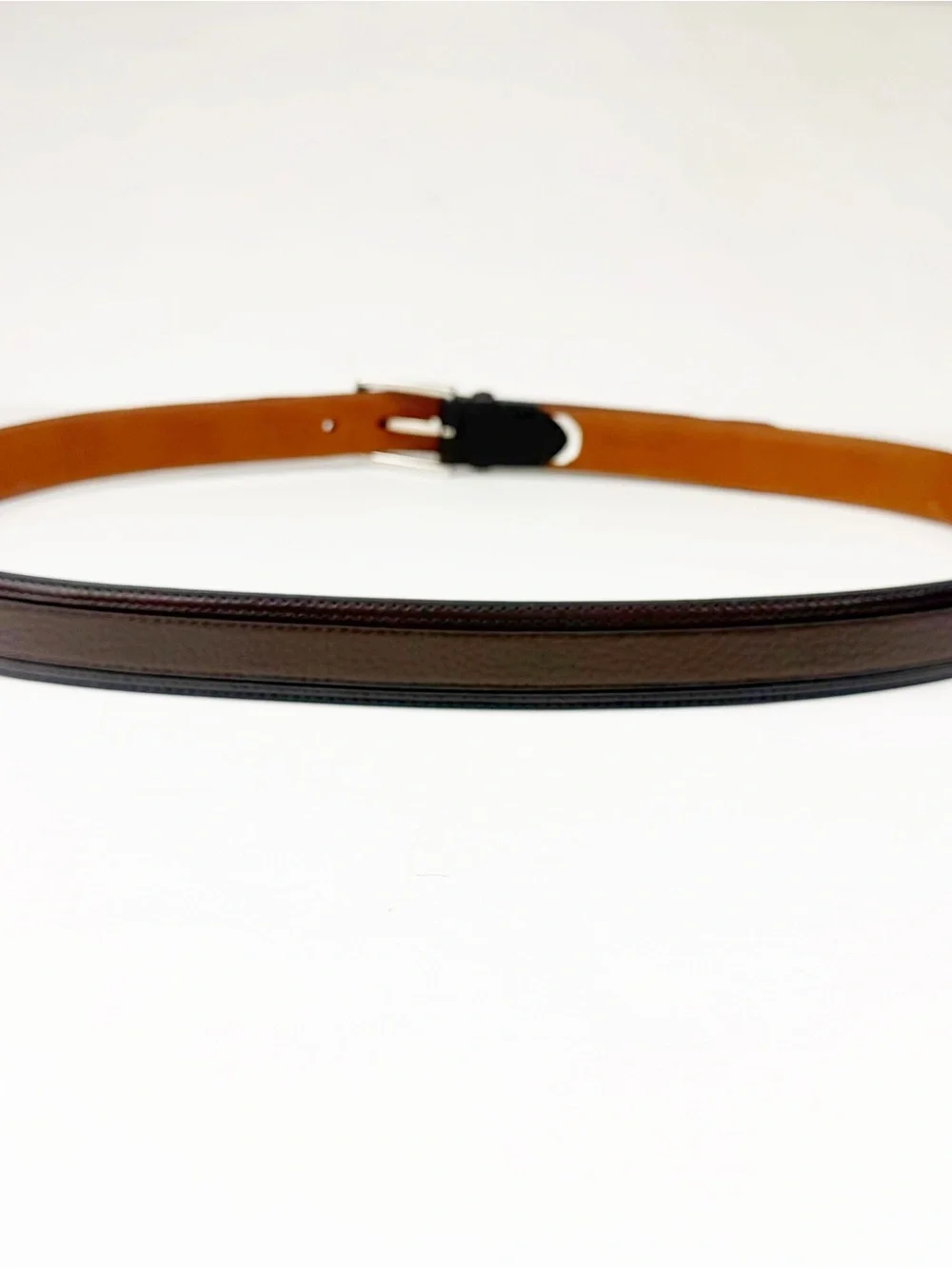 Johnston & Murphy Pebbled Leather Brown Dress Belt Size 44